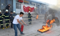 Afet gerçeği okul bahçesinde canlandırıldı