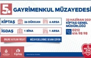 KİPTAŞ 5. Gayrimenkul Müzayedesi 23 Haziran'da
